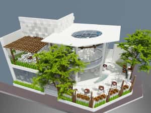 thietkequan cafe san vuon dep  2 300x225 - Thiết kế nội thất quán cafe sang trọng và đẹp
