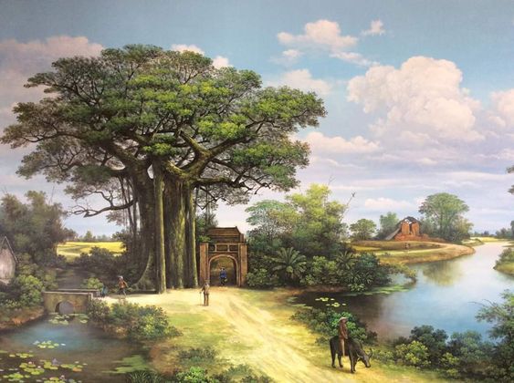 Tranh đồng quê đẹp tranh dong que 8 - Tranh đồng quê đẹp
