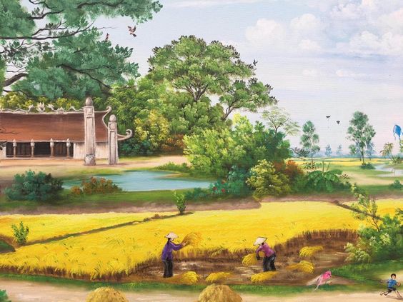 Tranh đồng quê đẹp tranh dong que - Tranh đồng quê đẹp