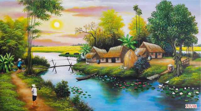 Tranh đồng quê đẹp ve tranh dong que 3 - Tranh đồng quê đẹp