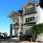 biet thu cong tang ham 4 150x150 - 24 Mẫu thiết kế nhà biệt thự 2 tầng đẹp hiện đại