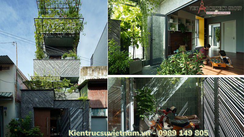 nha pho hien dai xanh - Ngôi nhà phố thiết kế xanh mát từ ngoài vào trong cực chất