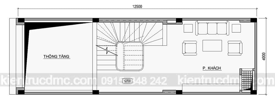 Mẫu thiết kế nhà phố 50m2 mau nha pho 50m2 mat ten 4m 1 - Mẫu thiết kế nhà phố 50m2
