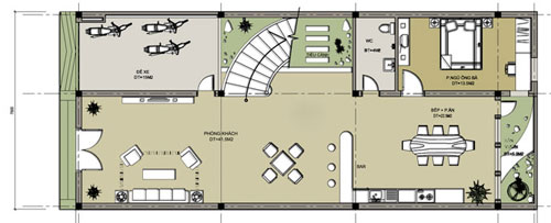 Thiết kế nhà 4 tầng gồm 5 phòng ngủ 75 x 175 m  - Tư vấn các mẫu thiết kế nhà 4 tầng gồm 5 phòng ngủ 7,5 x 17,5 m