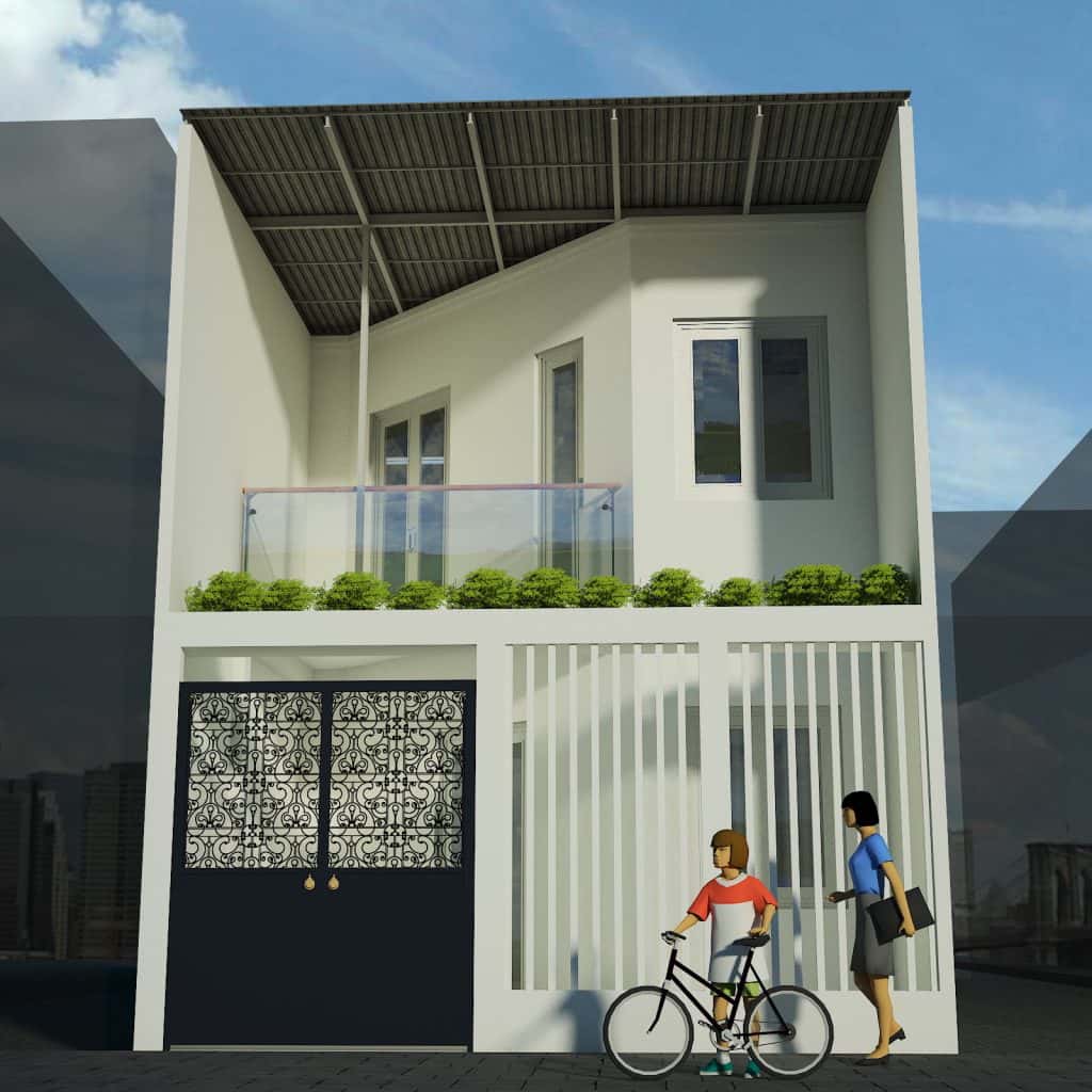 phoi canh nha pho 2 tang 1024x1024 - Nhà phố 2 tầng 2 phòng ngủ có sân sau kinh phí 600 triệu