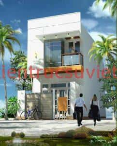 nha 2 tang dep 242x300 - thiết kế nh&agrave; 2 tầng  diện t&iacute;ch 60m2 đến 70m2