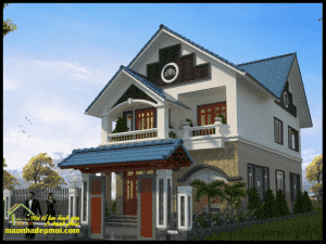 biet thu 2 tang mai thai dep 300x225 - Biệt thự 2 tầng m&aacute;i th&aacute;i đẹp