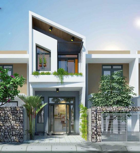 nha ong 2 tang 3 phong ngu 1 546x600 - Thiết kế nhà ống 2 tầng 3 phòng ngủ đẹp