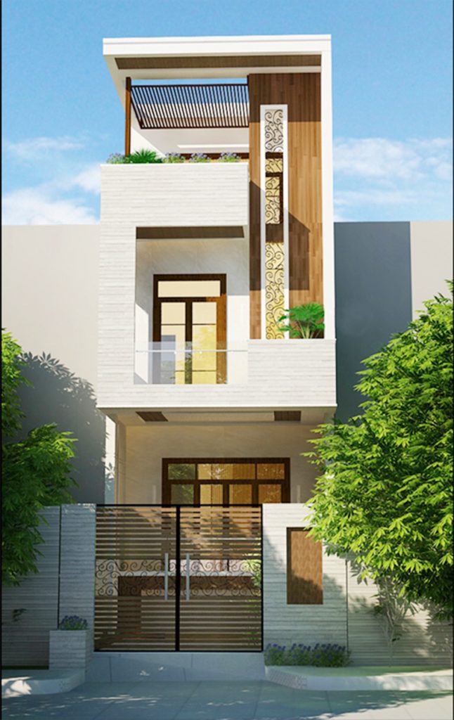 thiết kế nhà 2 tầng mặt tiền 3m