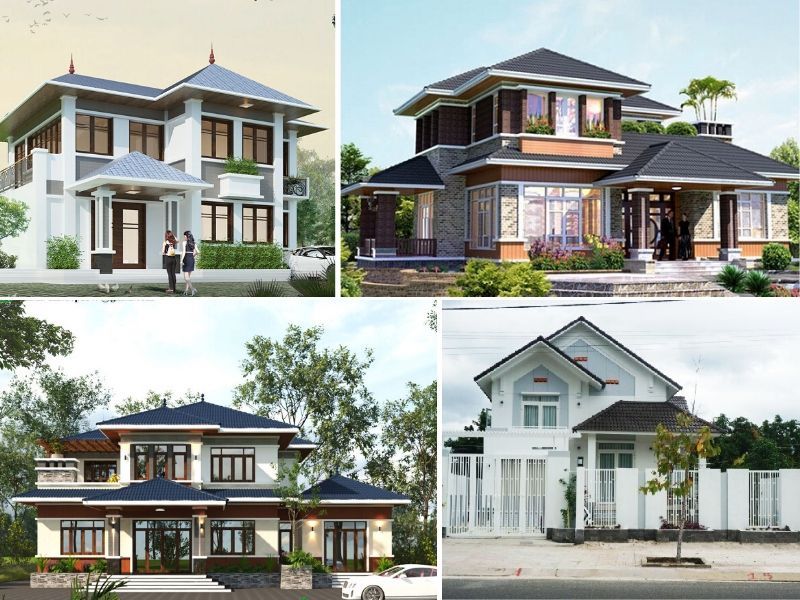 thiet ke biet thu 2 tang mai thai hien dai dep - Thiết kế biệt thự 2 tầng mái thái hiện đại đẹp