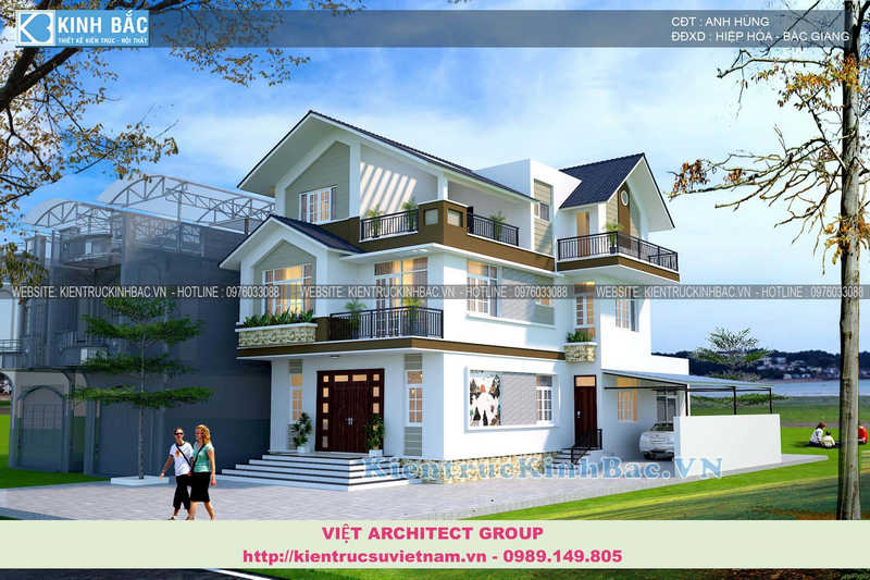 biet thu 3 tang - Tổng hợp các công trình thiết kế biệt thự đẹp của kiến trúc sư Việt Architect