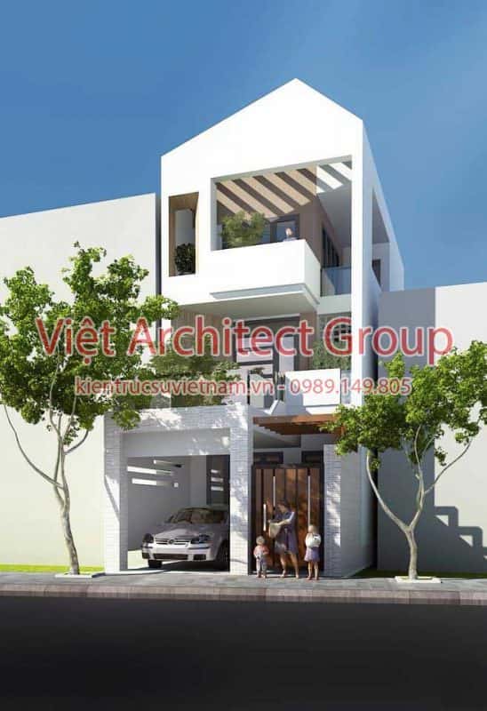 mau nha pho dep 548x800 - Mẫu thiết kế nhà phố 3 tầng hiện đại mặt tiền 3.5m đẹp