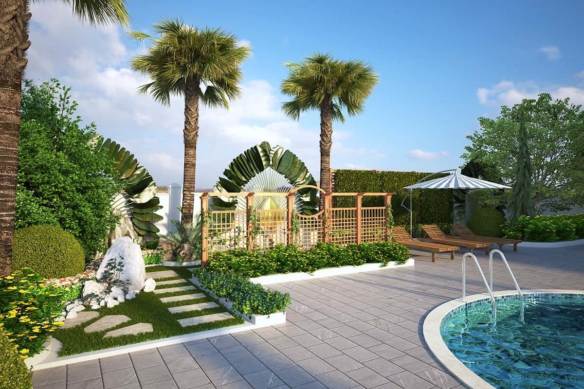 biet thu 2 tang mai thai dep 2019 1 - Mãn nhãn với thiết kế biệt thự 2 tầng mái thái đẹp có sân vườn hồ bơi