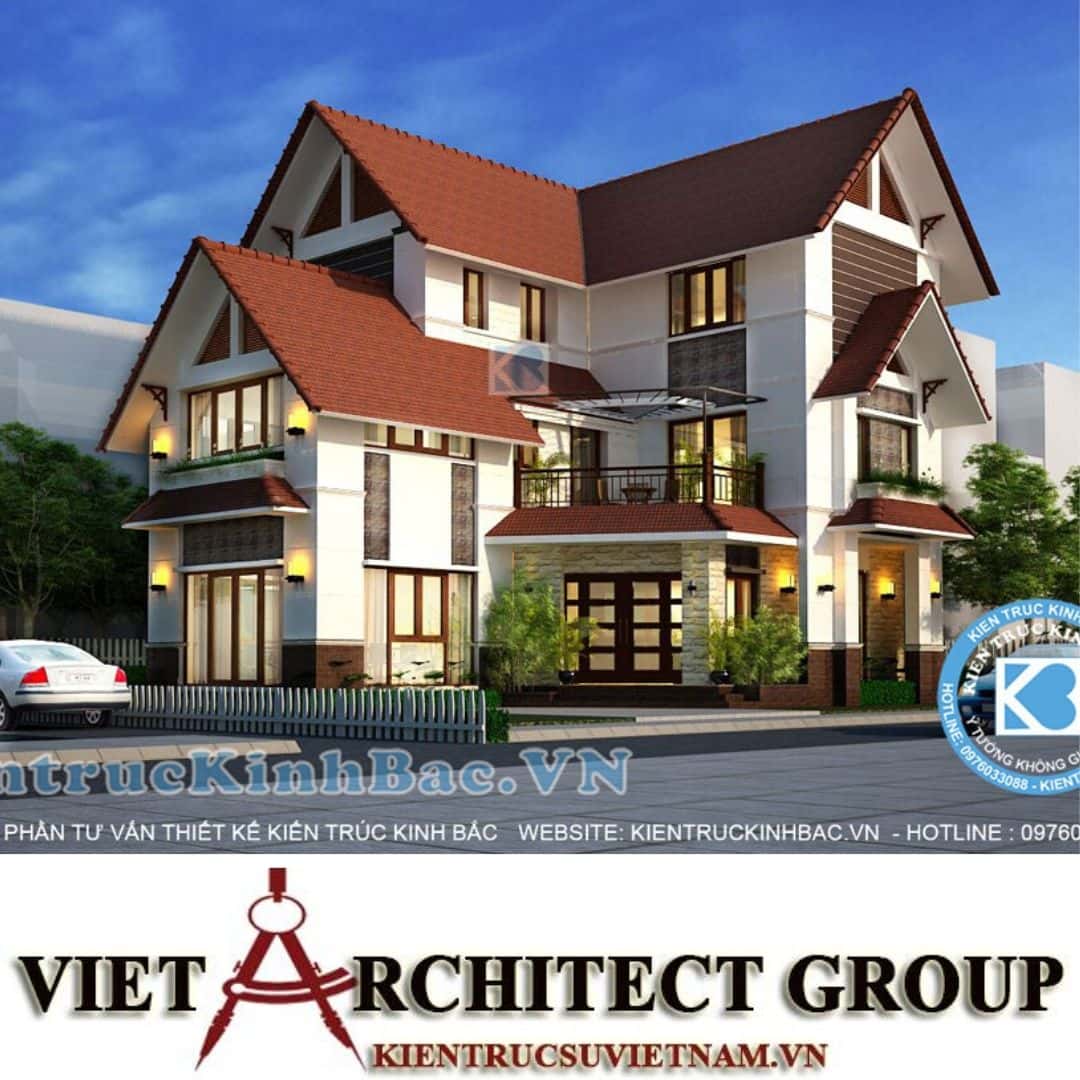 3 35 Công trình thiết kế biệt thự mái thái 3 tầng anh Thọ - Ninh Bình