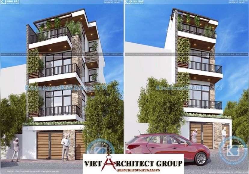 Thiết kế không tên 2 3 - Công trình nhà phố hiện đại 4 tầng mặt tiền 5m a Huyên - Hà Nội