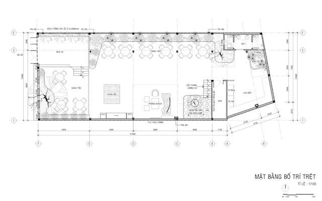 thiet ke nha dep PLAN 1 - Nest House / QBi Corp: Ng&ocirc;i nh&agrave; của người gốc Bắc sống ở Nam