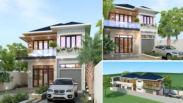 nha pho 2 tang hien dai - Tư vấn thiết kế nhà phố 2 tầng hiện đại