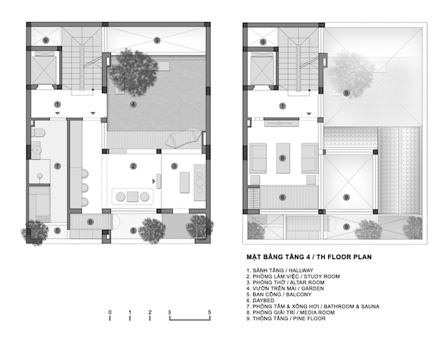 Dau Dau House / Landmak Architecture: Ngôi nhà phố 4 tầng mặt tiền cực chất thoáng và mát thiet ke nha dep 25 4th floor plan - Dau Dau House / Landmak Architecture: Ngôi nhà phố 4 tầng mặt tiền cực chất thoáng và mát