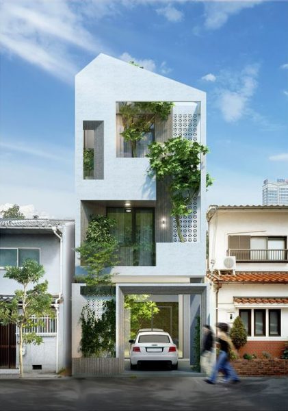 mau nha 3 tang rong 5m 421x600 - Nhà hộp 3 tầng hiện đại - Xu hướng cho tương lai