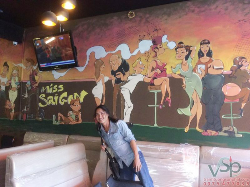 VE TRANH TUONG CAFE 800x598 - Vẽ tranh tường tại Ninh Thuận