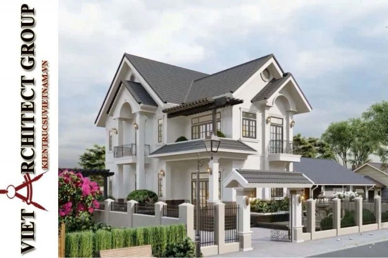 thiet ke biet thu tan co dien 2 tang dep 800x533 - Công trình biệt thự tân cổ điển Mr Thái, Nhơn Trạch, Đồng Nai