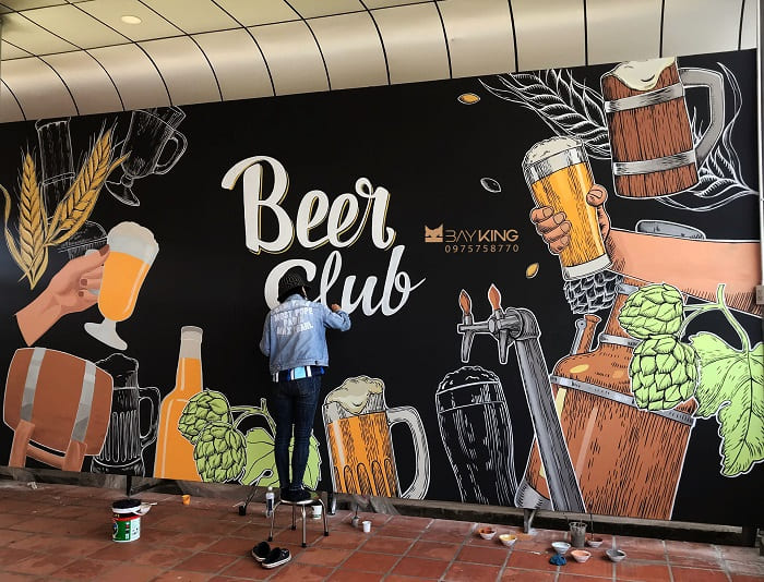 ve tranh tuong quan bia 3 - Vẽ tranh tường quán bia đẹp hút khách
