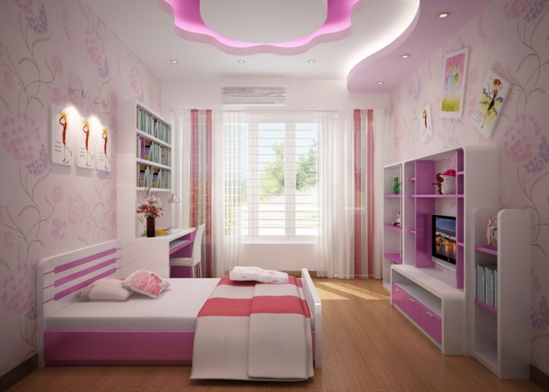 phong ngu be gai 800x572 - 30+ Mẫu Thiết Kế Phòng Ngủ Cho Bé Gái Từ 3-16 Tuổi Cực Xinh 