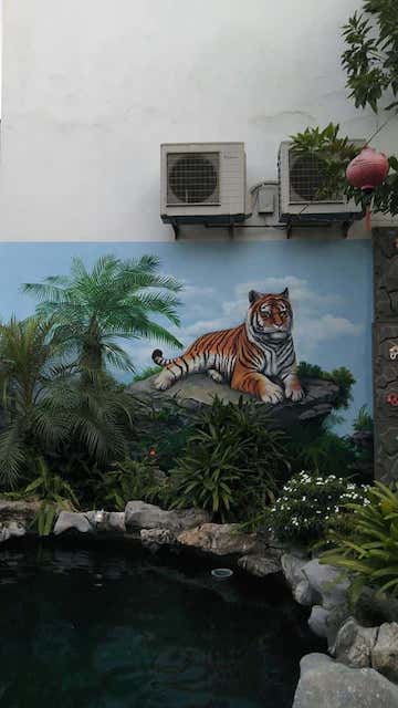 ve tranh tuong san vuon 3 - Hoạ sĩ vẽ tranh tường sân vườn đẹp ấn tượng