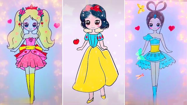 ve cong chua 2 - Hướng dẫn chi tiết cách vẽ công chúa đẹp dễ thương đơn giản từng bước