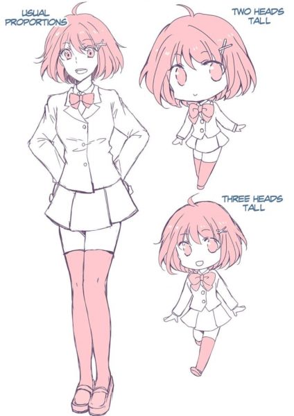 ve hinh chibi 424x600 - Hướng dẫn cách vẽ hình chibi từng bước chi tiết có video tham khảo
