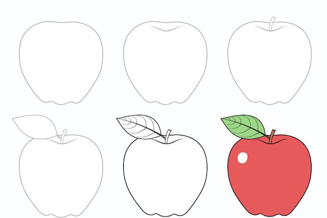 ve qua tao - Hướng dẫn chi tiết cách vẽ quả táo đơn giản với 6 bước cơ bản