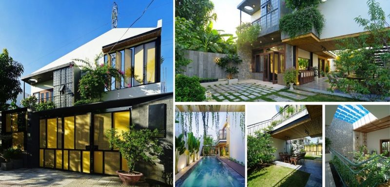 thiet ke biet thu dep 800x385 - Hoa 'House / IZ Architects: Công trình thiết kế không gian mở kết nối trực tiếp với bên ngoài.