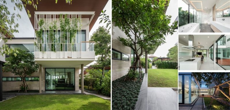 thiet ke biet thu hien dai dep 2 800x385 - Căn biệt thự thiết kế hiện đại được bao bọc bởi cây xanh