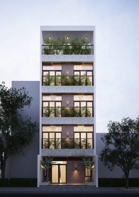 thiet ke nha 5 tang dep hien dai - +101 Mẫu thiết kế nhà 5 tầng đẹp hiện đại ấn tượng 2024