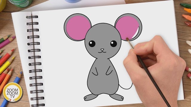 ve con chuot 1 - Hướng dẫn cách vẽ con chuột đơn giản với 8 bước cơ bản