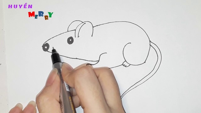 ve con chuot 2 - Hướng dẫn cách vẽ con chuột đơn giản với 8 bước cơ bản