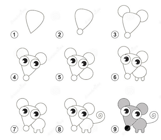 ve con chuot 5 - Hướng dẫn cách vẽ con chuột đơn giản với 8 bước cơ bản