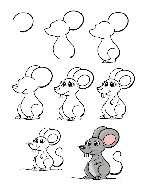Cách vẽ con chuột đẹp đơn giản Mẫu hình vẽ chuột cho bé dễ thương   Trường Tiểu Học Đằng Hải