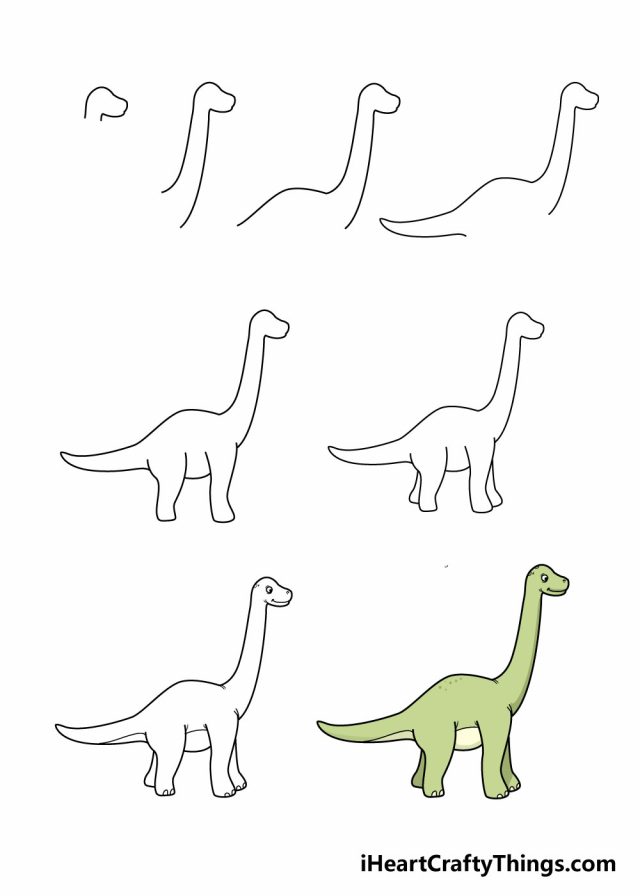 ve con khung long e1633526878209 - Hướng dẫn cách vẽ con khủng long đơn giản với 8 bước cơ bản