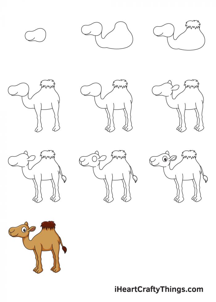 Bạn đang tìm cách vẽ lạc đà đơn giản và dễ thương? Hãy xem bức tranh này để khám phá bí quyết vẽ một con lạc đà xinh xắn chỉ với vài nét vẽ đơn giản.