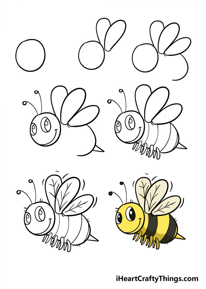 Hướng dẫn cụ thể kiểu vẽ con cái ong giản dị và đơn giản với 7 bước cơ bản