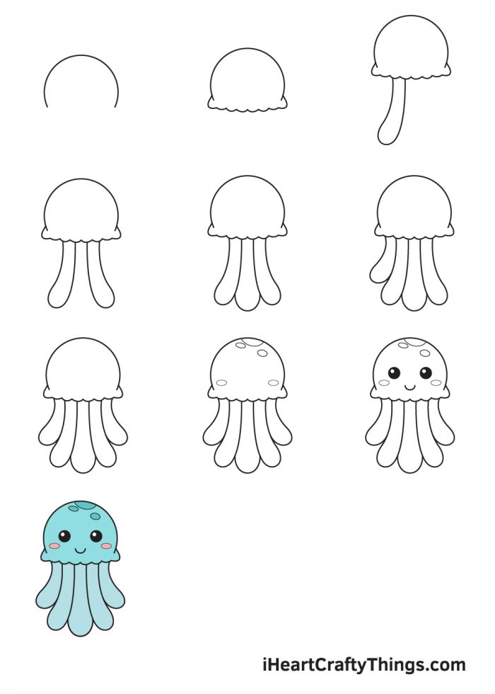 Hướng dẫn chi tiết cách vẽ con sứa đơn giản với 9 bước cơ bản
