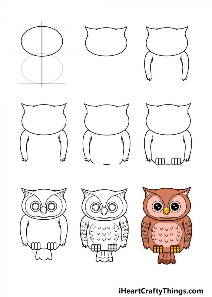 Hướng dẫn chi tiết cách vẽ cú mèo đơn giản gồm 9 bước cơ bản