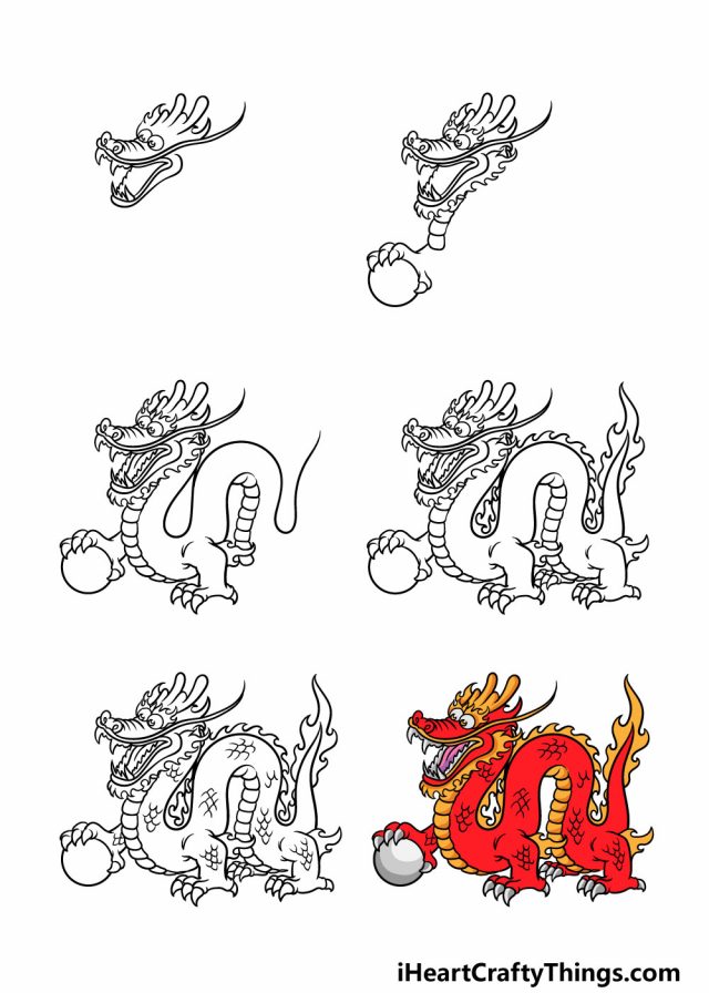 ve rong e1633436746822 - Hướng dẫn cách vẽ con rồng đơn giản với 9 bước cơ bản cho bé tô màu