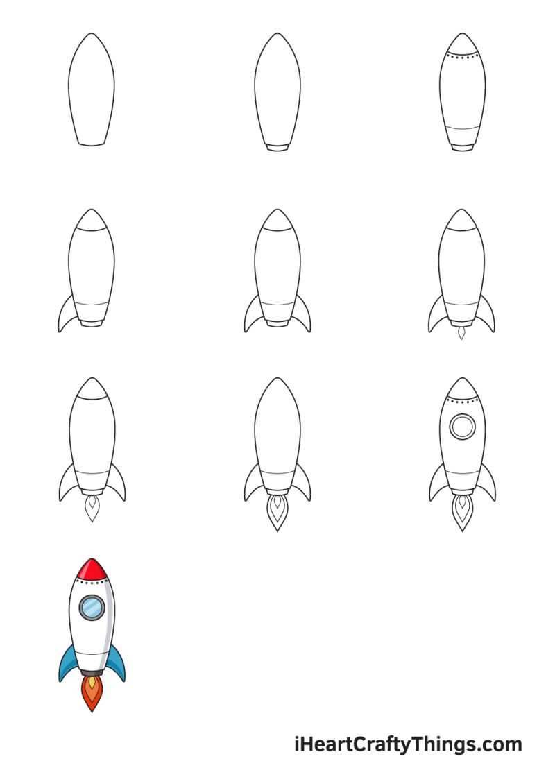 Hướng dẫn chi tiết cách vẽ tên lửa đơn giản với 9 bước cơ bản