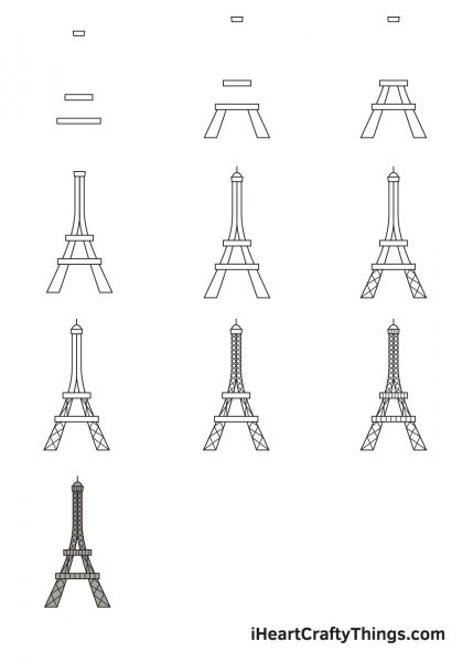 vẽ tháp eiffel
