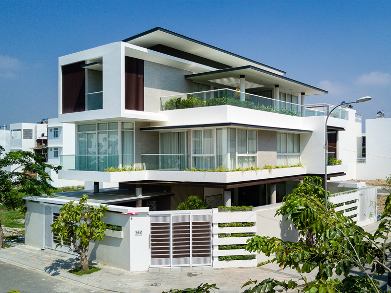 biet thu lo goc - Biệt thự lô góc 3 tầng kiến trúc hiện đại - Công trình được thiết kế tại TP biển Nha Trang