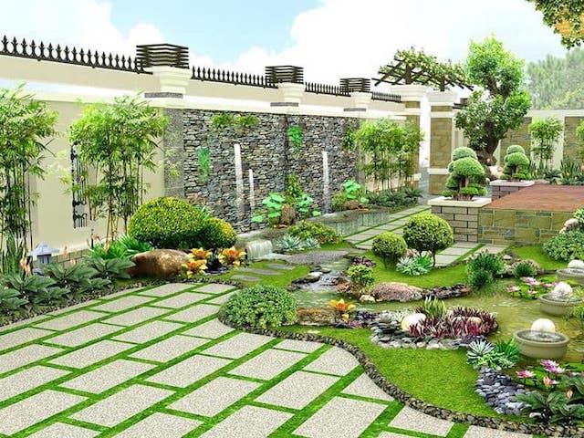 thiet ke san vuon 30m2 - 50 Ý tưởng Thiết kế sân vườn 30m2 đẹp hiện đại đẳng cấp
