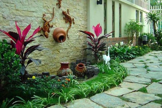 tieu canh san vuon truoc nha 16 - Thiết kế thi công trọn gói tiểu cảnh sân vườn trước nhà đẹp ấn tượng