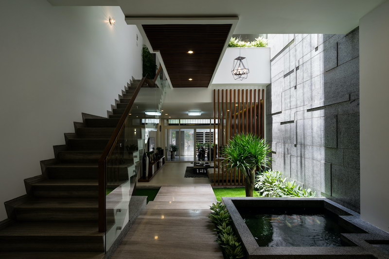 thiet ke nha dep 6 2 - Nhà phố đẹp 3 tầng hiện đại với thông tầng ấn tượng tại Nha Trang